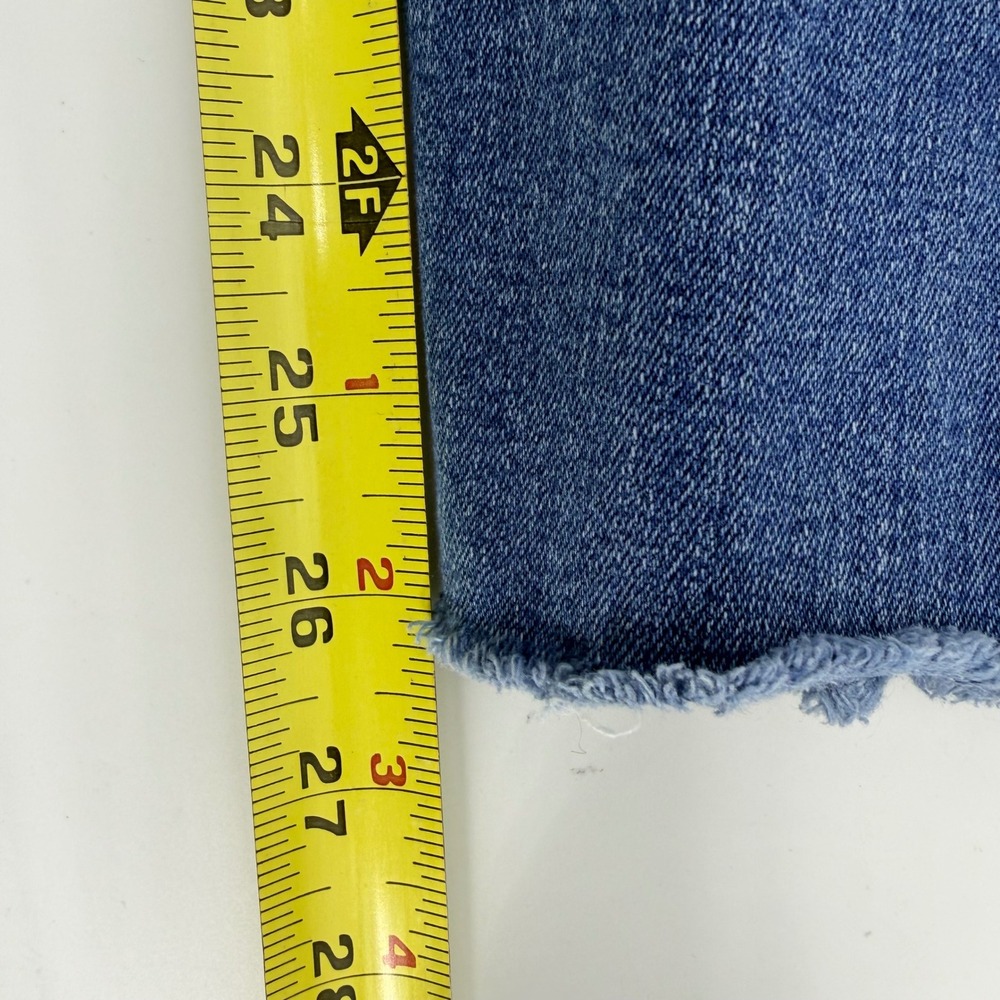 MOTHER The Swooner Rascal Hover Jeans Healing Jar High Rise Blue Raw Hem Size 30 - Picture 9 of 9